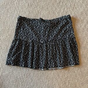 Brandy Melville Black Floral Mini Skirt
